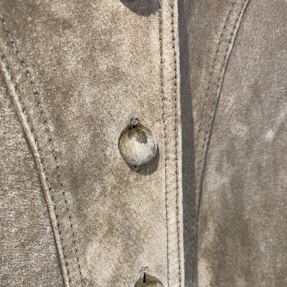 VINTAGE 80s suede jacket size 11-12 Cottage or Prairie core fall essential! - Picture 5 of 10